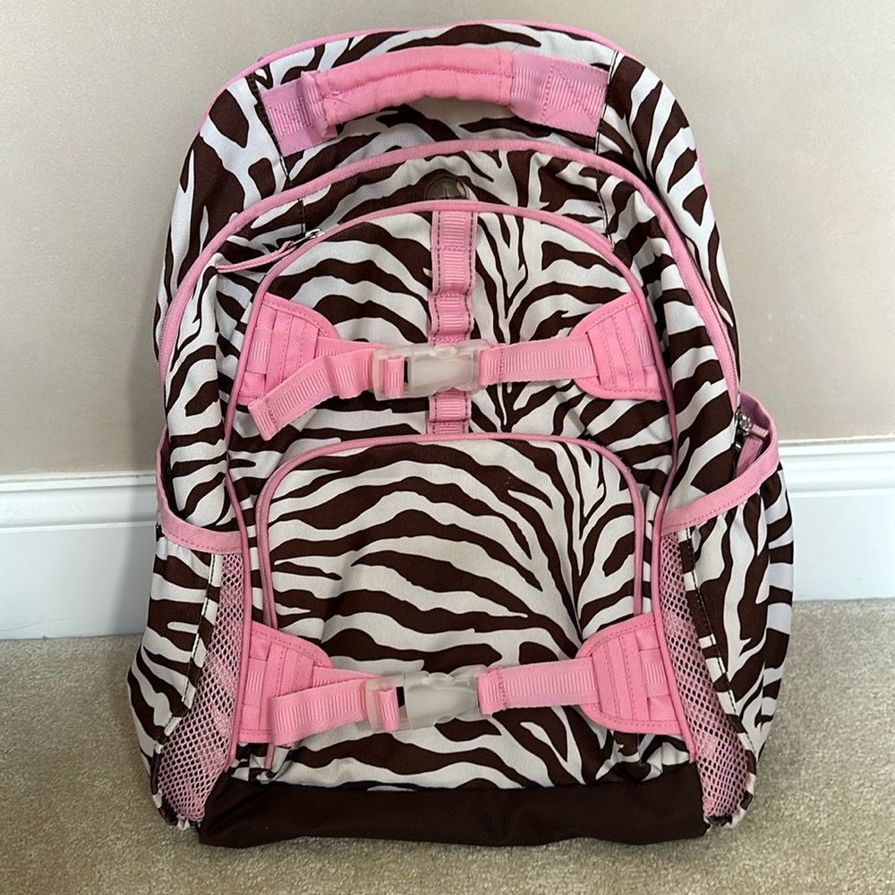 Pottery Barn Kids Mackenzie Zebra Print Large Backpack